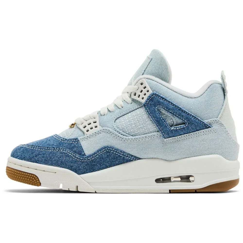 [IB6716-100] WOMENS AIR JORDAN RETRO 4 TEX 'DENIM WORN BLUE' - Picture 3 of 5